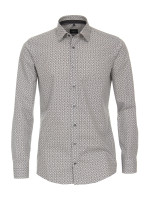 Camisa Venti MODERN FIT PRINT gris con cuello Kent de corte moderno