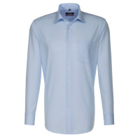 Camisa Seidensticker REGULAR UNI POPELINE azul claro con cuello Business Kent de corte moderno