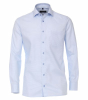 CASAMODA Hemd MODERN FIT STRUKTUR hellblau mit Kent Kragen in moderner Schnittform