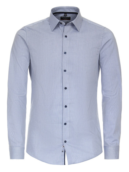Redmond overhemd SLIM FIT STRUCTUUR lichtblauw met Kent-kraag in smalle snit
