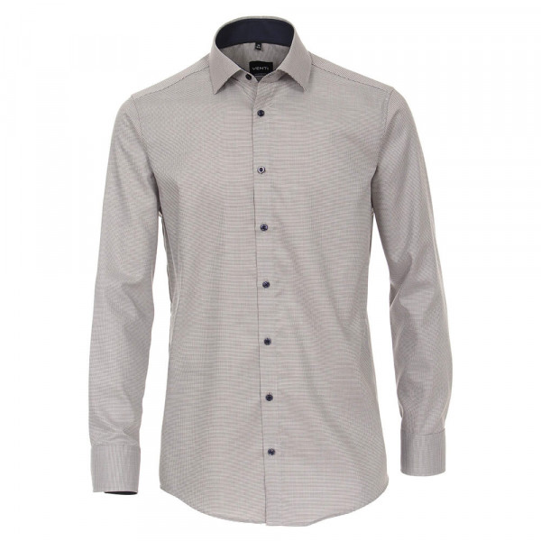 Venti Hemd MODERN FIT STRUKTUR grau mit Kent Kragen in moderner Schnittform