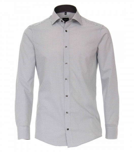 Venti Hemd MODERN FIT PRINT anthrazit mit Kent Kragen in moderner Schnittform