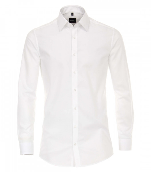 Chemise Venti BODY FIT UNI POPELINE blanc avec col Kent en coupe étroite