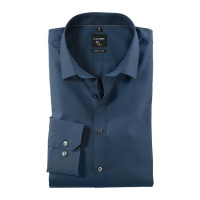 Camisa OLYMP No. Six super slim UNI POPELINE azul con cuello Urban Kent de corte súper estrecho