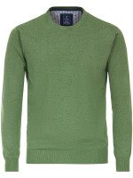 Redmond Pullover REGULAR FIT MELANGE grün mit Rundhals Kragen in klassischer Schnittform