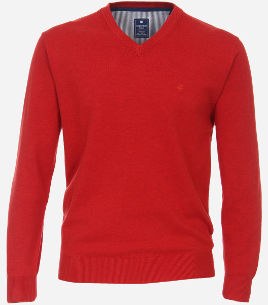 Jumper Redmond REGULAR FIT TEJIDO rojo con cuello Cuello en V de corte clásico