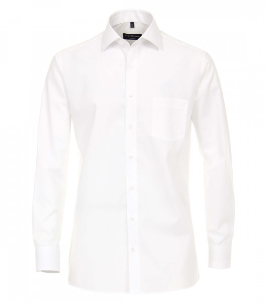 Camicia CASAMODA MODERN FIT UNI POPELINE bianco con Kent collar in taglio moderno