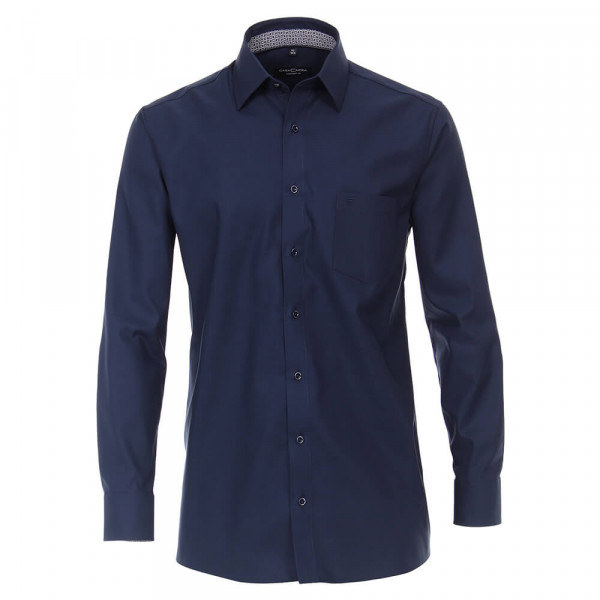 CASAMODA Hemd COMFORT FIT STRUKTUR dunkelblau mit Kent Kragen in klassischer Schnittform