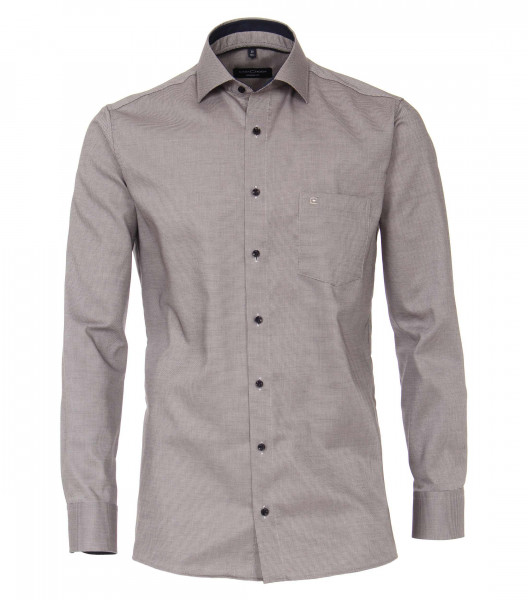 CASAMODA Hemd MODERN FIT STRUKTUR hellbraun mit Kent Kragen in moderner Schnittform