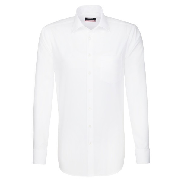 Camicia Seidensticker REGULAR UNI POPELINE bianco con Business Kent collar in taglio moderno