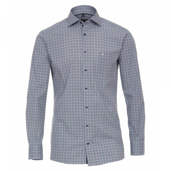 CASAMODA Hemd MODERN FIT PRINT dunkelblau mit Kent Kragen in moderner Schnittform