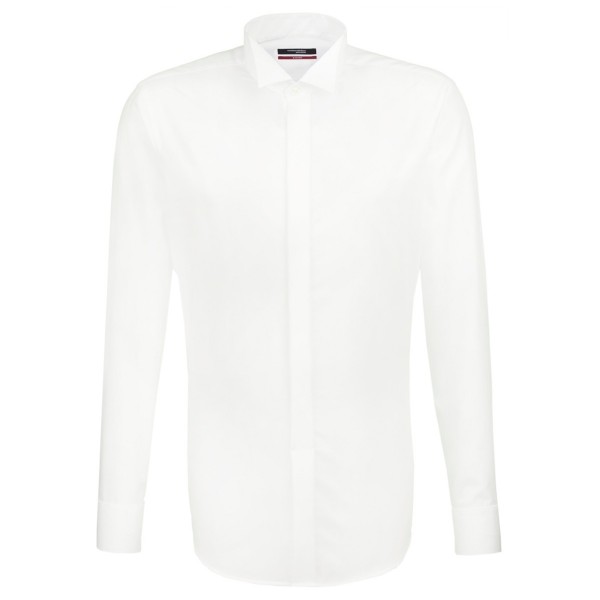 Camicia Seidensticker REGULAR UNI POPELINE bianco con Carmen Party collar in taglio moderno