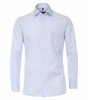 Chemise CASAMODA COMFORT FIT TWILL bleu clair avec col Kent en coupe classique