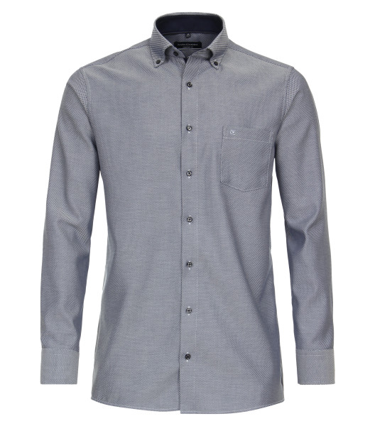 Camisa CASAMODA COMFORT FIT ESTRUCTURA azul oscuro con cuello Button Down de corte clásico