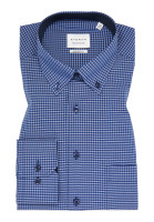 Eterna Hemd COMFORT FIT VICHY POPELINE dunkelblau mit Button Down Kragen in moderner Schnittform