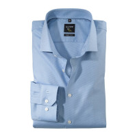 OLYMP No. Six super slim overhemd TWILL lichtblauw met Royal Kentkraag in super smalle snit
