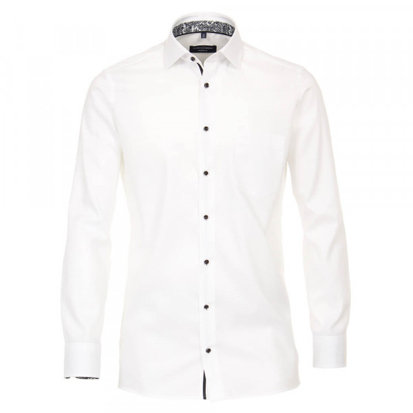 Camicia CASAMODA MODERN FIT STRUTTURA bianco con Kent collar in taglio moderno