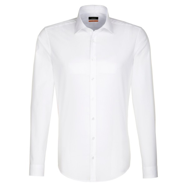 Camisa Seidensticker SLIM FIT UNI POPELINE blanco con cuello Business Kent de corte estrecho