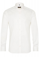 Camicia Eterna SLIM FIT TWILL beige con Spaccato  collar in taglio stretto