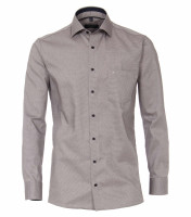 CASAMODA Hemd MODERN FIT STRUKTUR hellbraun mit Kent Kragen in moderner Schnittform