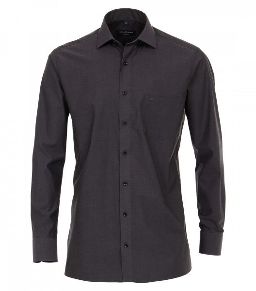 Camisa CASAMODA MODERN FIT UNI POPELINE antracita con cuello Kent de corte moderno