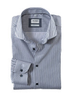 Camisa OLYMP LEVEL 5 UNI STRETCH azul oscuro con cuello Royal Kent de corte estrecho