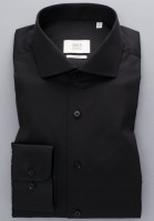 Camisa Eterna SLIM FIT TWILL negro con cuello Seccionado de corte estrecho