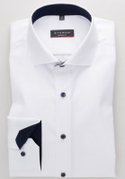 Eterna shirt MODERN FIT TWILL white with Shark collar in modern cut