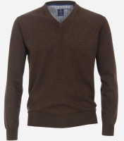 Redmond sweater REGULAR FIT KNITTED brown with Round neck collar in classic cut