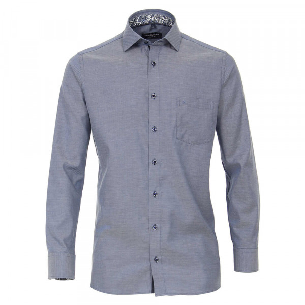 CASAMODA Hemd MODERN FIT STRUKTUR dunkelblau mit Kent Kragen in moderner Schnittform
