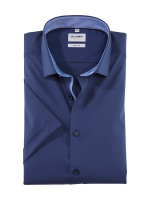 Camicia Olymp LEVEL 5 UNI POPELINE blu scuro con Kent moderno collar in taglio stretto