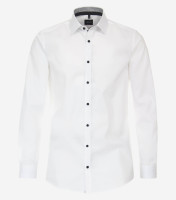 Camicia Venti BODY FIT UNI POPELINE bianco con Kent collar in taglio stretto