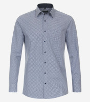 Camisa Redmond COMFORT FIT PRINT azul claro con cuello Kent de corte clásico
