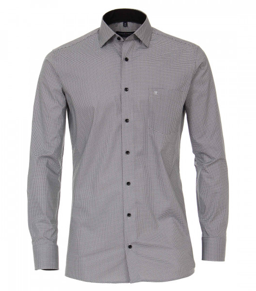 CASAMODA Hemd MODERN FIT PRINT schwarz mit Kent Kragen in moderner Schnittform