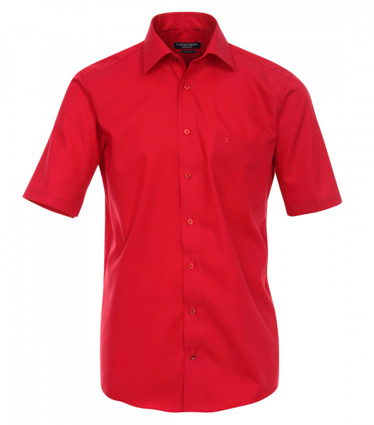 Camicia CASAMODA COMFORT FIT UNI POPELINE rosso con Kent collar in taglio classico