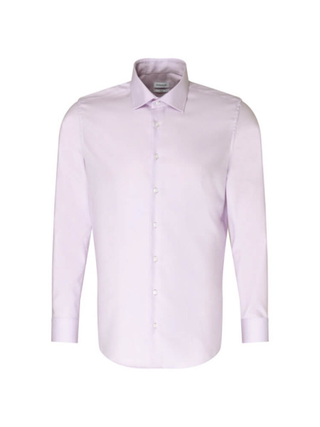 Camicia Seidensticker SLIM TWILL lilla con Business Kent collar in taglio stretto