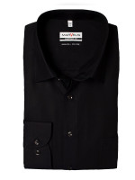 Marvelis COMFORT FIT Hemd UNI POPELINE schwarz mit New Kent Kragen in klassischer Schnittform