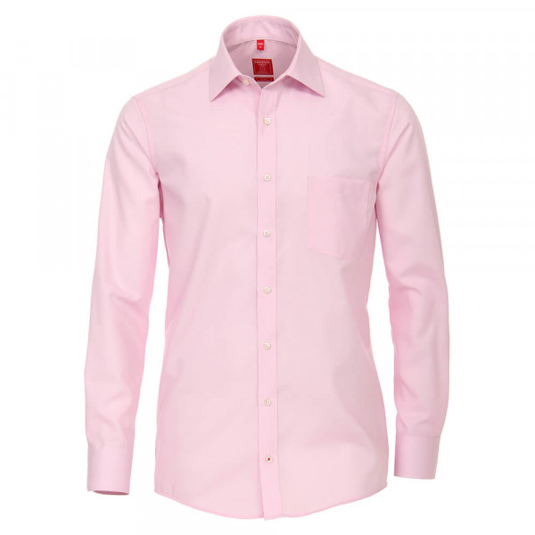 Redmond COMFORT FIT Hemd UNI POPELINE rosa mit Kent Kragen in klassischer Schnittform