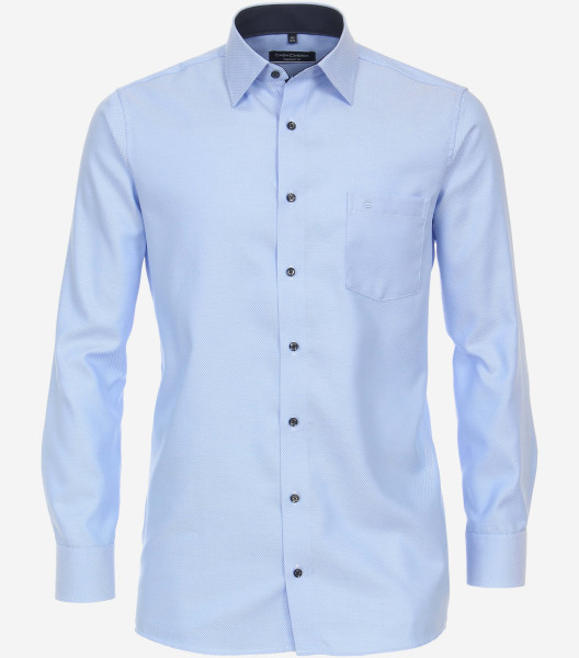 CasaModa Hemd COMFORT FIT DOBBY hellblau mit Kent Kragen in klassischer Schnittform