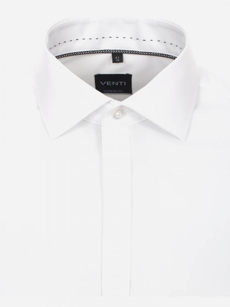 VENTI Regular Fit Hemd Weiß Kent Popeline - Ansicht 1