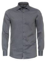 Chemise Venti MODERN FIT STRUCTURE bleu foncé avec col Kent en coupe moderne