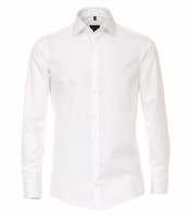 Camisa Venti MODERN FIT UNI POPELINE blanco con cuello Kent de corte moderno