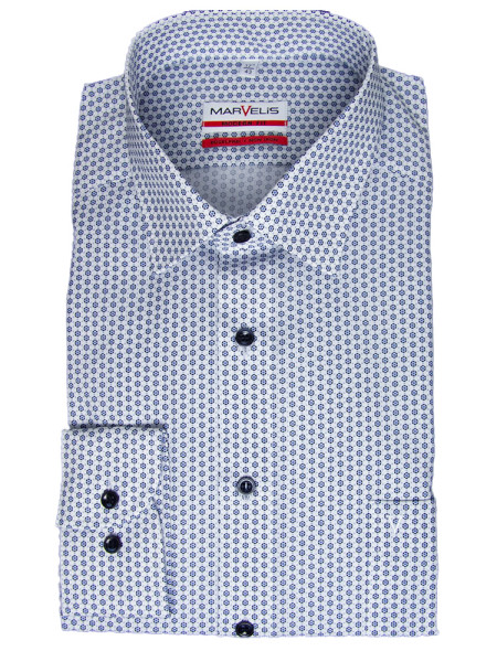 Marvelis Hemd MODERN FIT UNI POPELINE hellblau mit New Kent Kragen in moderner Schnittform