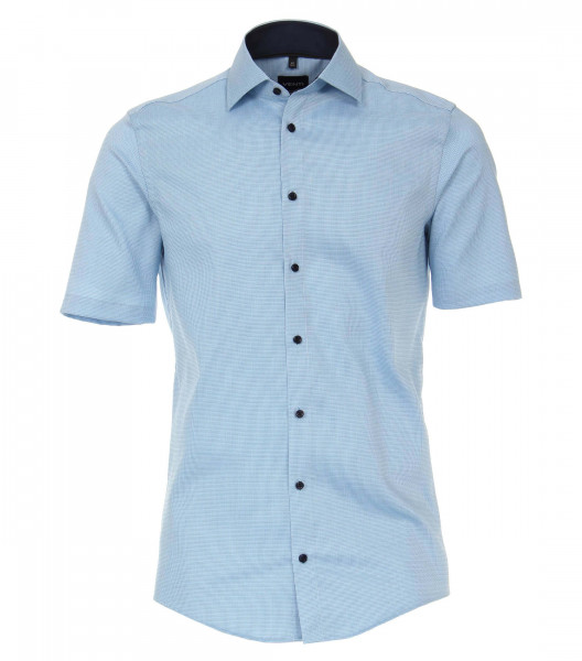 Venti Hemd MODERN FIT STRUKTUR dunkelblau mit Kent Kragen in moderner Schnittform