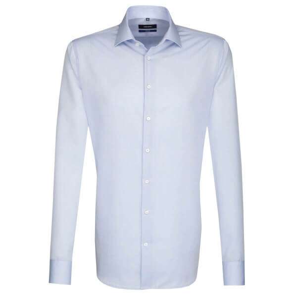 Camisa Seidensticker SHAPED CHAMBRAY azul claro con cuello Business Kent de corte moderno