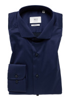 Eterna overhemd SLIM FIT TWILL donkerblauw met Cutaway kraag in smalle snit