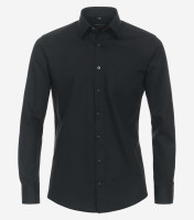 Redmond Hemd MODERN FIT TWILL schwarz mit Kent Kragen in moderner Schnittform