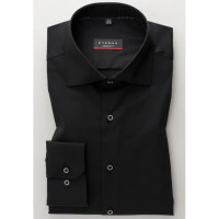 Camisa Eterna MODERN FIT UNI STRETCH negro con cuello Clásico Kent de corte moderno