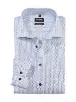 Olymp shirt MODERN FIT PRINT light blue with Global Kent collar in modern cut
