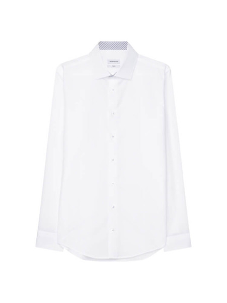 Camisa Seidensticker EXTRA SLIM UNI POPELINE blanco con cuello Business Kent de corte súper estrecho